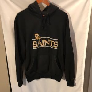 New Orleans Saints mens size L black hooded sweatshirt